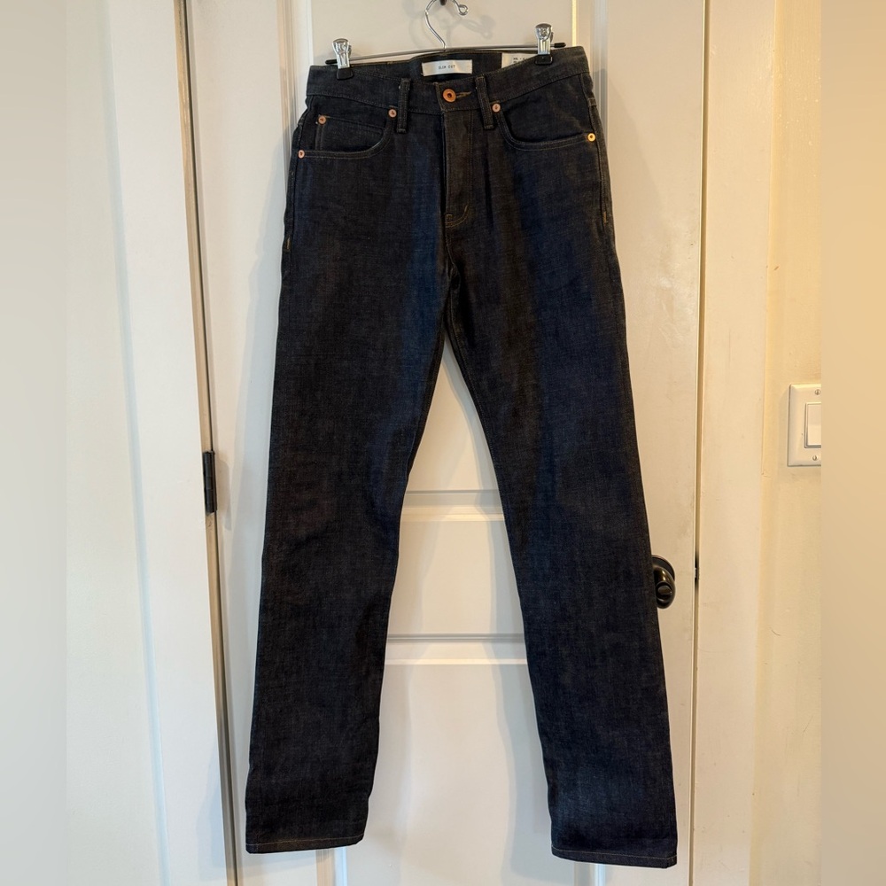 Billy Reid Rigid Denim in Dark Wash, Size 28
